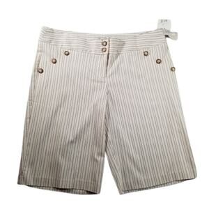 Lots of Love by Speechless Juniors Button Striped Bermuda Shorts, Size: 9, New